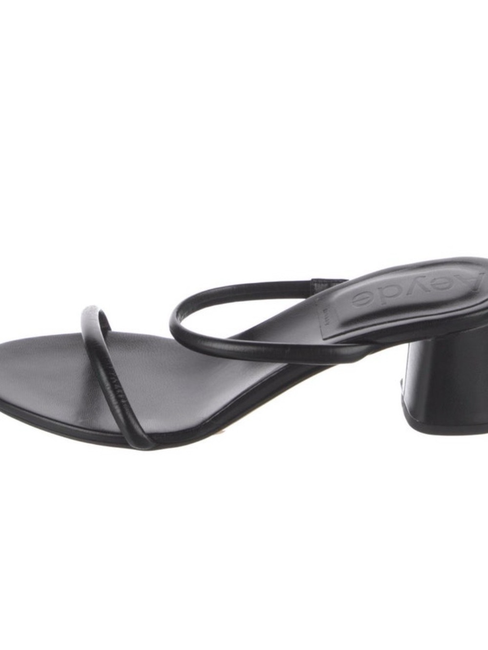 Aeyde Black Minimal Strappy Block Heel Sandal - 9